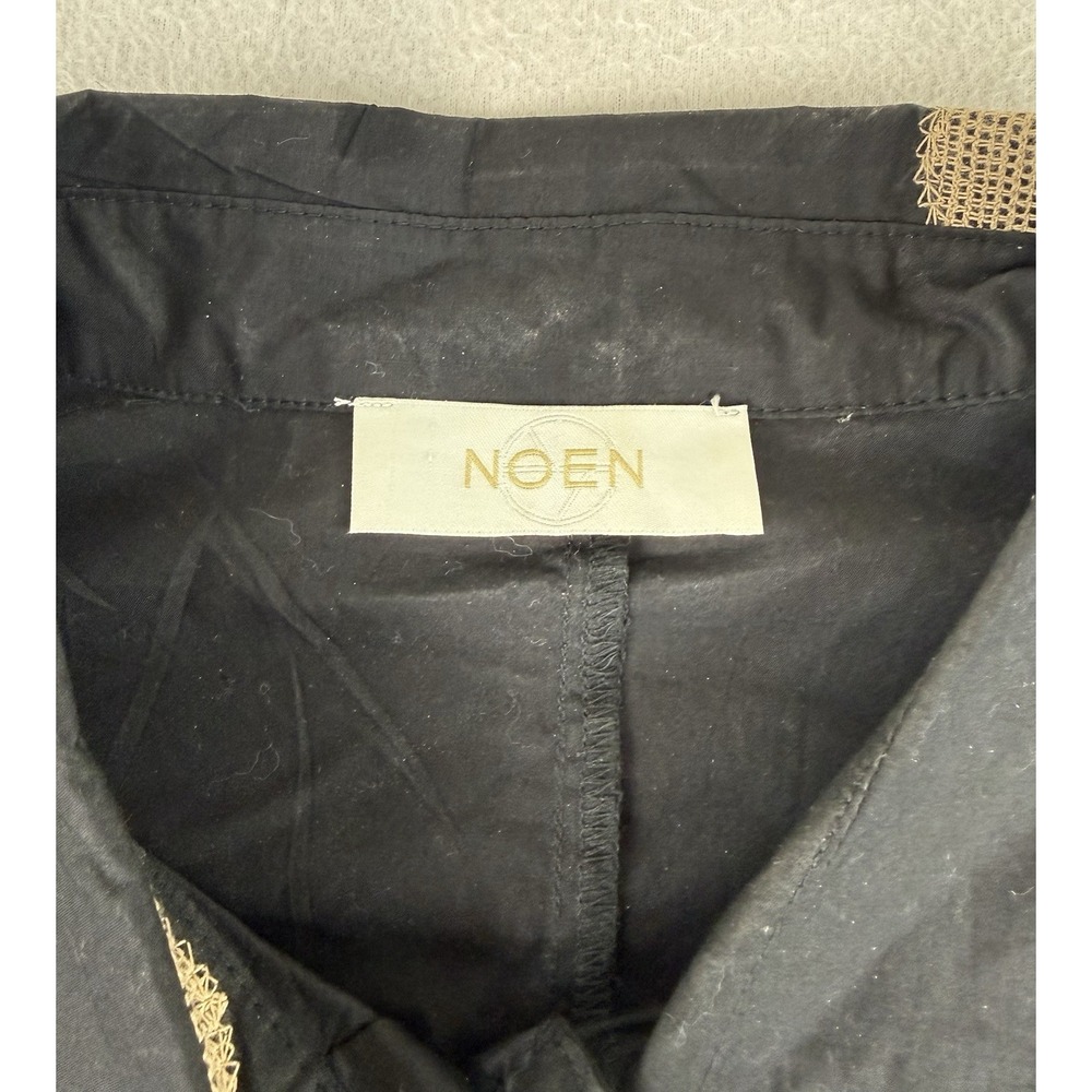 Noet Button Down Top Women's Size 14 Lagenlook Art To Wear Geometric‎ Black - Picture 4 of 12